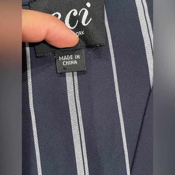 ECI Navy and White Striped Jumpsuit - Picture 10 of 16